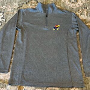 Kansas Jayhawks Knights Apparel 1/4 Pullover Size Small Color Grey